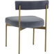 Seneca Antique Brass / Velvet Slate Dining Chair, Set Of 2
